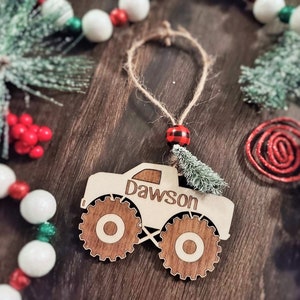 Personalized Monster Truck Ornament and 3D Tree, Christmas Tree Truck, Truck with Tree Ornament, Monster Jam, Hot Wheels Monter Truck