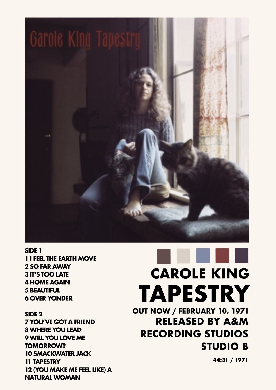 Carole King Tapestry Poster Printable Art, Digital Download Etsy