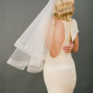 Bridal Veil two layers, clean cathedral veil, soft tulle, high quality veil, church wedding, simple ivory veil 1 2 3 meter