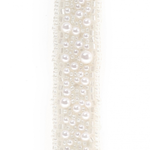 Brautgürtel Perlen, Ivory, Hochwertig, Glassteine, Schlicht, Edel, Perlen, Brautjungfern, Schärpe Strass, Brautgürtel 1,5 cm, 2,5 cm schmal