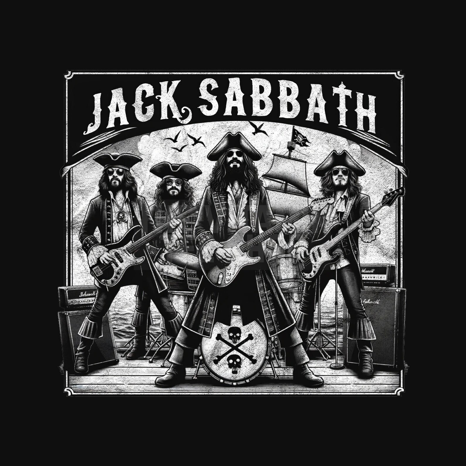 Pirative Rocker Rock the Plank With Jack Sabbath: the Ultimate Pirate Rocker Tee - Etsy