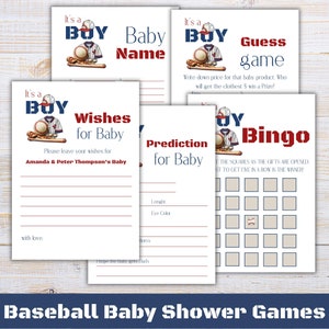 È un ragazzo Baseball Baby Shower Giochi, Sport Tema Baby Shower Modelli Modificabili, Baby Shower Bingo, Download Digitale