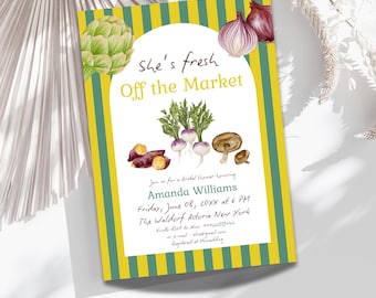 Rustic Farmer's Market Bridal Shower Invitation Off The Market Brunch Invite Template