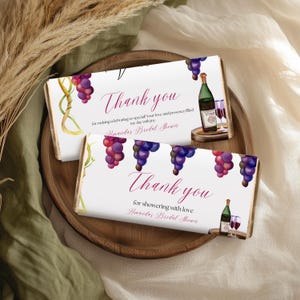 Chocolate Bar Wrappers Vino before Vows Bridal Shower Favor Decor, Winery Candy Label Template
