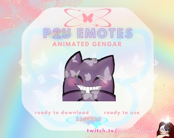 Animated Gengar Pokemon Shy Emote for Twitch, Discord, Kick