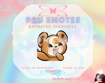 Animated Teddiursa Pokemon Wave Emote for Twitch, Discord, Kick