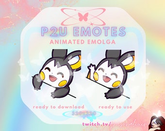 Animated Emolga Pokemon Bongo Emote for Twitch, Discord, Kick