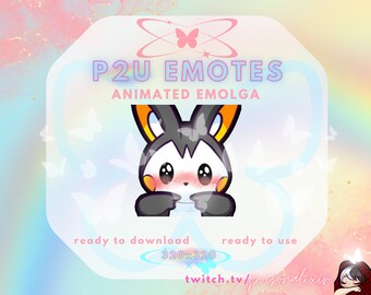Animated Emolga Pokemon Shy Emote for Twitch, Discord, Kick