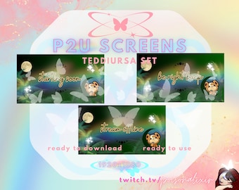 Teddiursa Green Animated Screens -  1080p - Twitch, Youtube, Kick