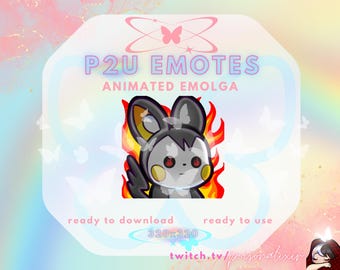 Animated Emolga Pokemon This is Fine Emote for Twitch, Discord, Kick