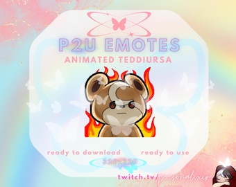 Animated Teddiursa Pokemon This is Fine Emote for Twitch, Discord, Kick