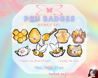Honey Badges for Streaming -  18, 36, & 72 Pixels for EASY UPLOAD