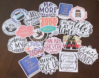 Sobriety Sticker Pack: AA & NA Recovery Gifts, Motivational Decals