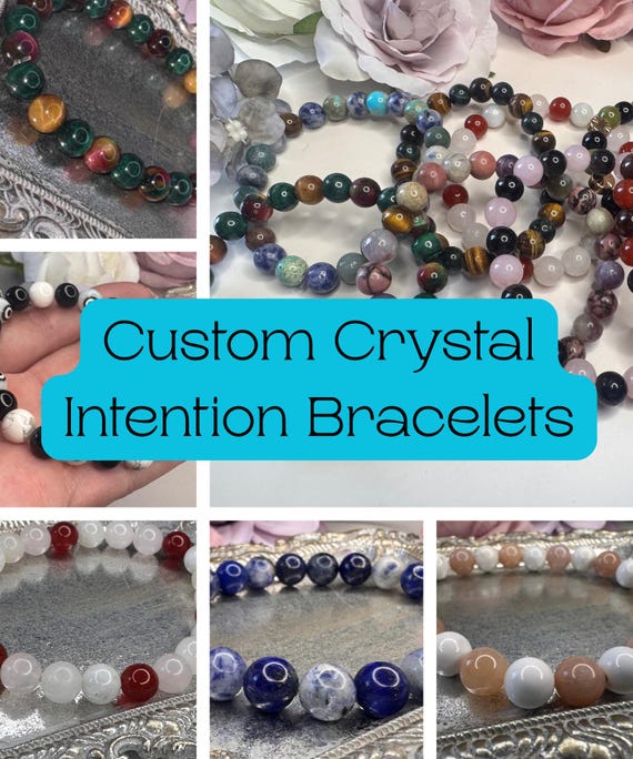 Custom Crystal Intention Bracelet: Personalized Healing Stone Jewelry