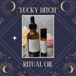 Lucky Bitch Ritual Oil – rijkdom, overvloed en manifestatie | Citrien, groene aventurijn | Geld trekken, welvaart, succes, geluk