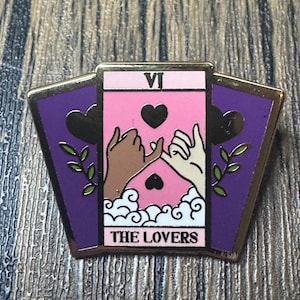 Emaille pins The Lovers-tarotkaart – 1,25 inch harde emaille pin, tarot-geïnspireerd, liefde en verbinding