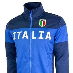 Men's Italy Jacket, Full Zip Italia Soccer Track Jacket With Zipper Pockets, Adult and Youth Sizes