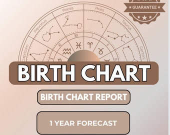 Astrology Reading Birth Chart Report + 1 Year Forecast, 12 Month Prediction, Natal Chart Reading, Birth Chart Analysis