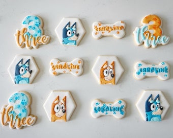 Bluey Sugar Cookies, Birthday Cookies, Royal Icing Cookeis