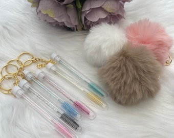 Customise Lash Wand Pom Pom Keyring | Lash Wands | Keyrings