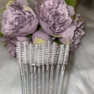 Clear Glitter Lash Wands - 10pcs