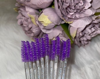 Purple Glitter Lash Wands - 10pcs