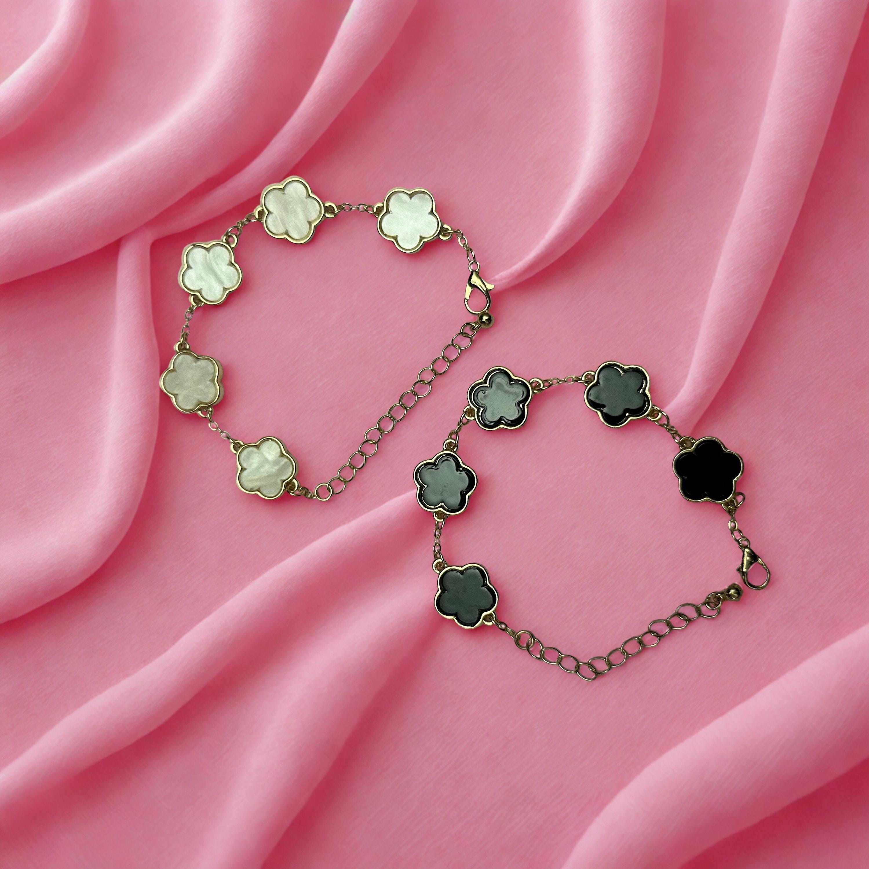 Bracelet Jonc Avec Trèfles à Feuilles Pour Femmes, élégant, Luxueux, Tendance, Accessoires De Bijoux De Main En Acier Inoxydable, Cadeaux De Saint-valentin, Et D'anniversaire – Bijoux Et Accessoires