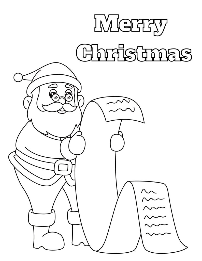 Printable Kid Christmas Coloring Pages 40 Etsy
