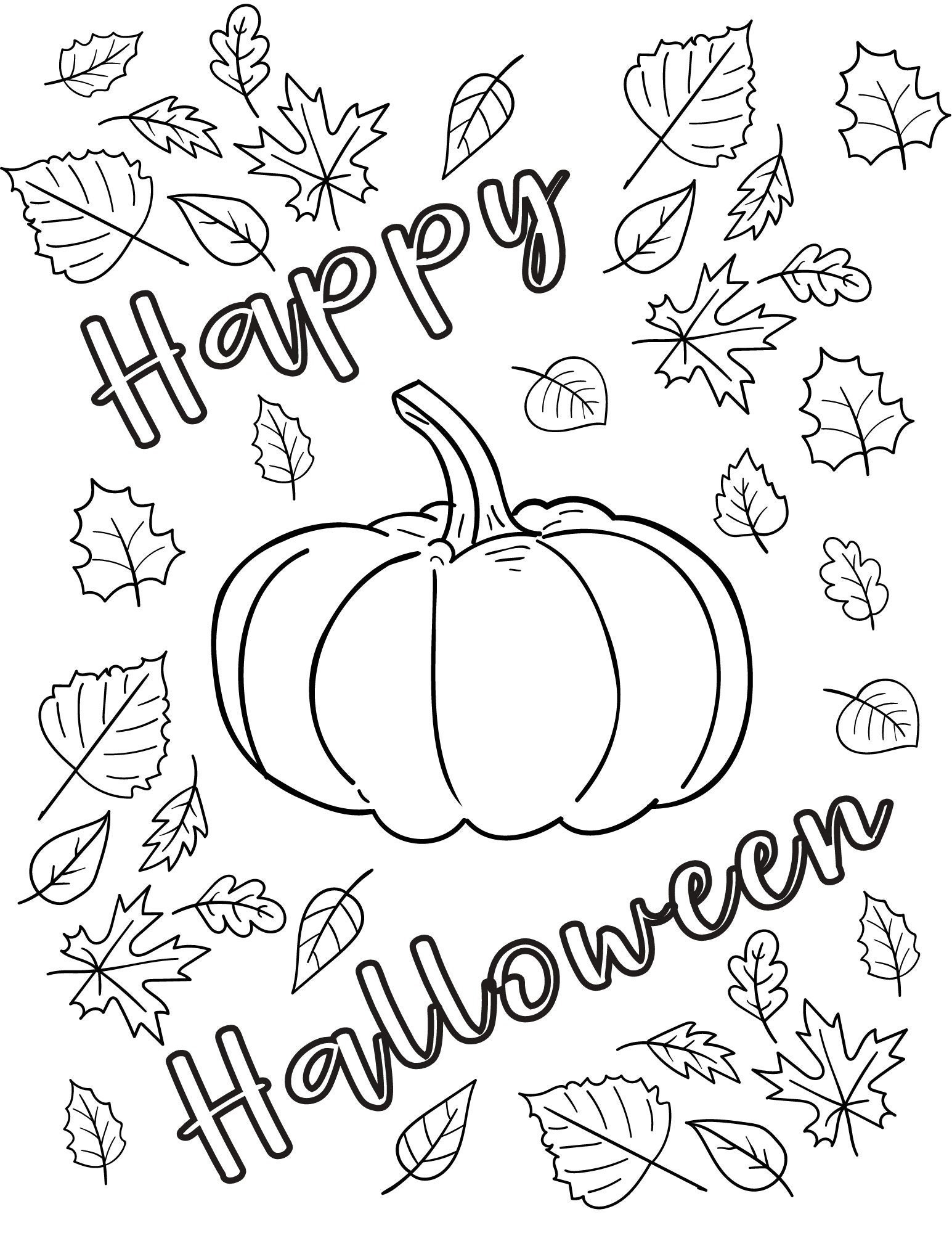 Happy Halloween - coloring book for kids ages 4-8: Halloween coloring book-  50 Designs 100 Pages (Printed On One Side-Safe For Markers) Including Witc  (Paperback)
