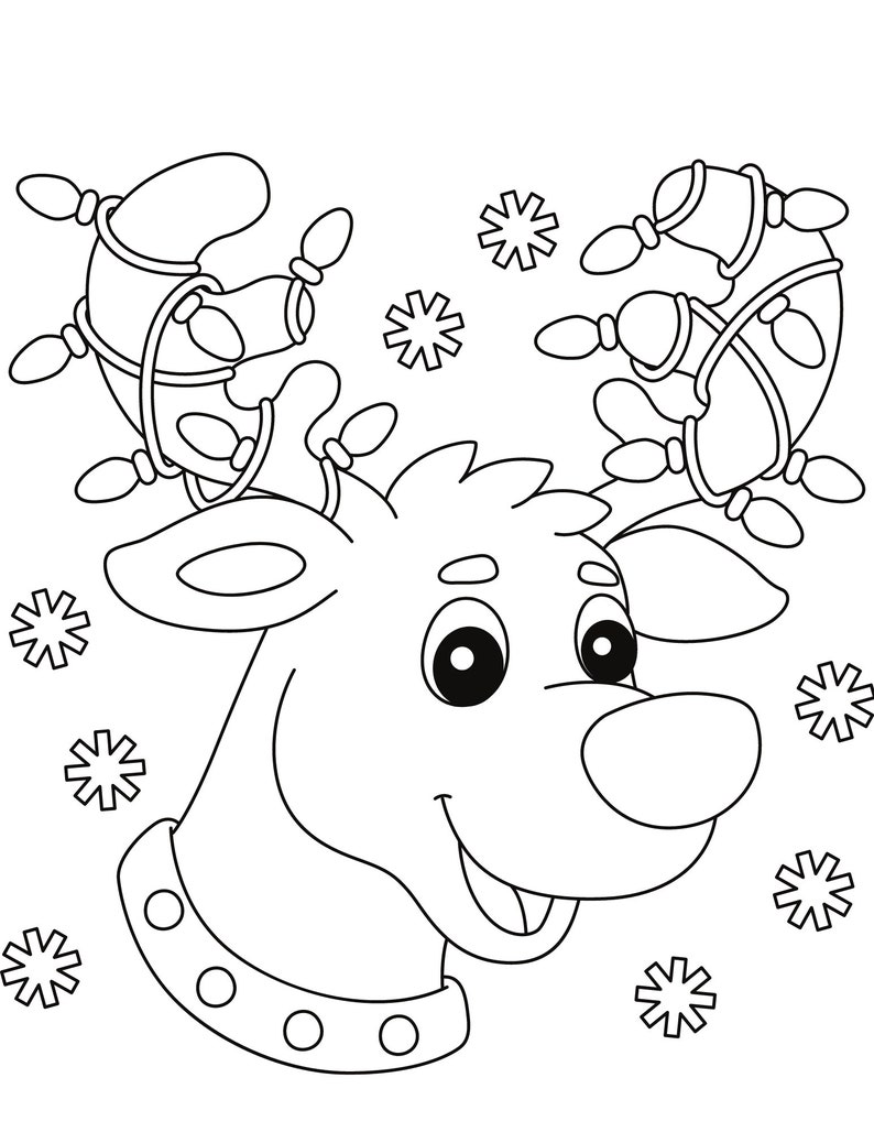 Printable Kid Christmas Coloring Pages 40 Etsy