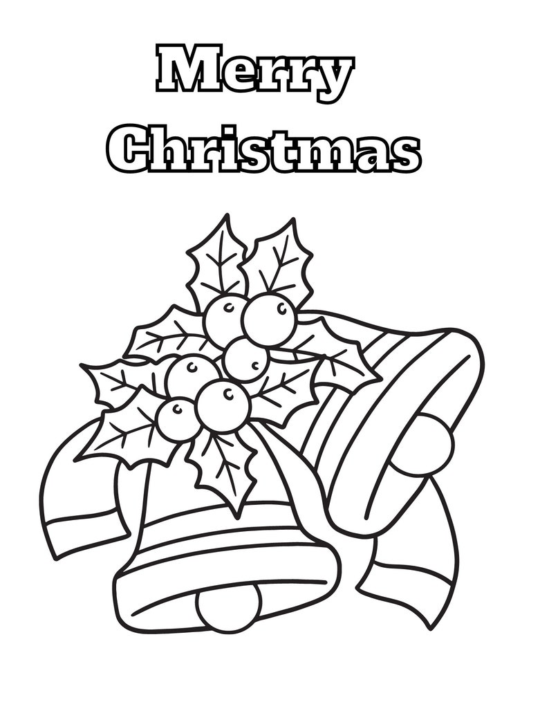 Printable Kid Christmas Coloring Pages 40 Etsy