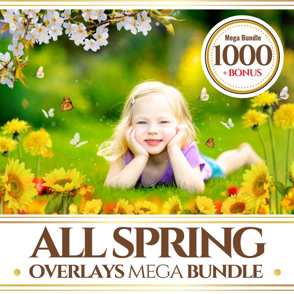 Spring & flowers Overlays Mega Bundle. Photoshop editing . Mini sessions. Flowers,butterflies, Grass, Bugs. Flowers Overlays. OFFER!