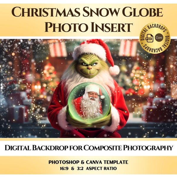 CHRISTMAS Digital Backdrop The Grinch. Merry Christmas photo sessions. Digital Backdrops for Composite Photography. Photo Insert. DIY.