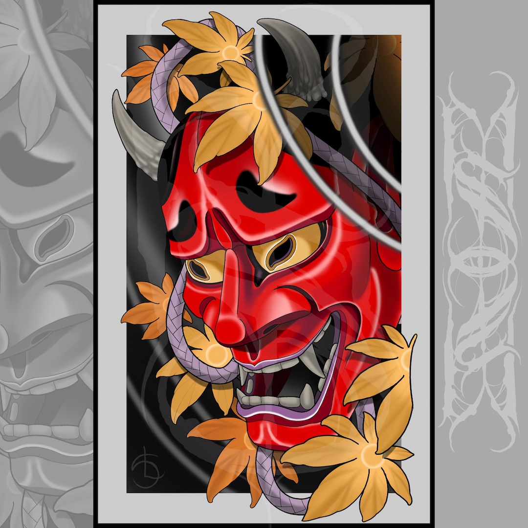 Hannya Oni Japanese/neotraditional Tattoo Style Art Print