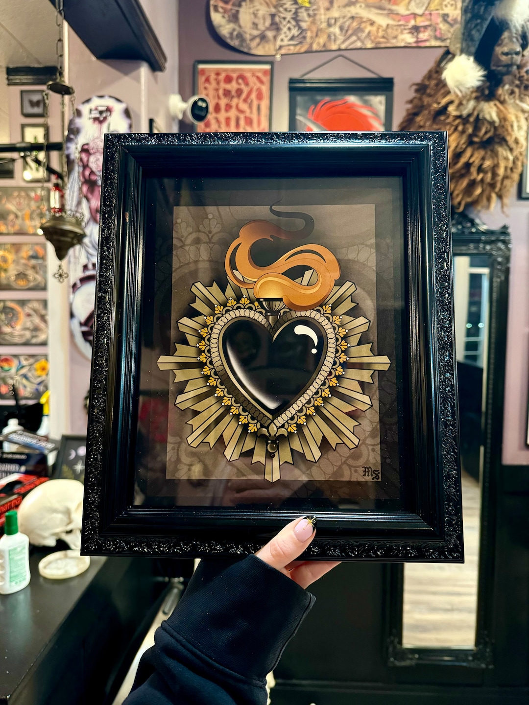 Sacred Heart Neotraditional Tattoo Style Art Print 8x10