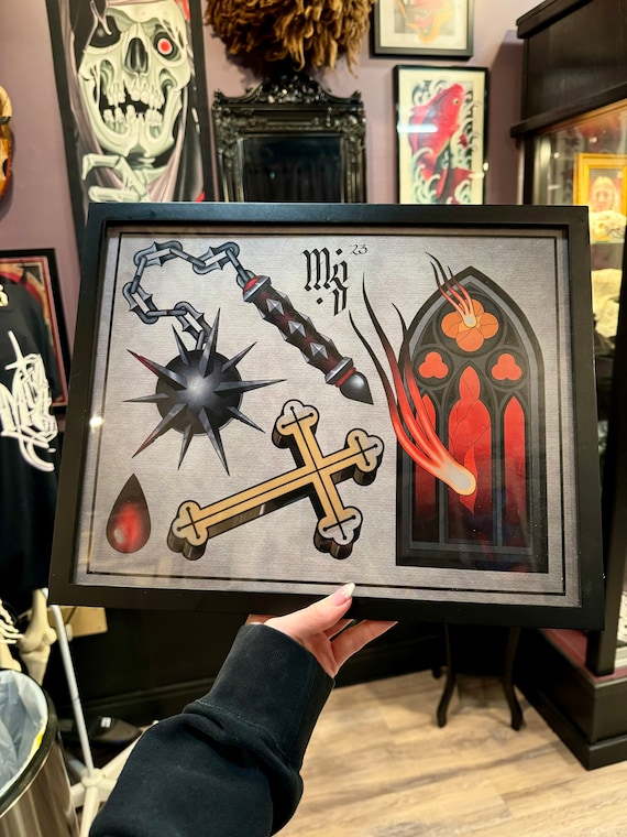 Medieval Warfare Morningstar Flail Flash Sheet Neotraditional