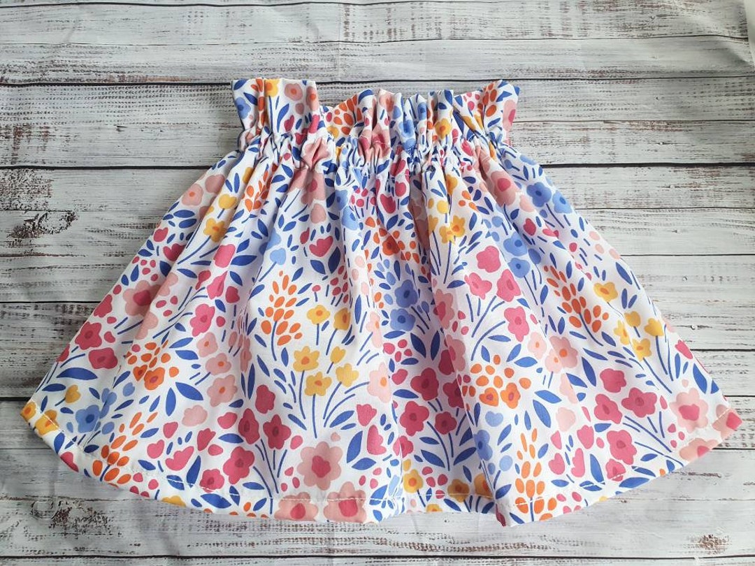 Floral Girls Skirt Colourful Flower Skirt Little Girls - Etsy