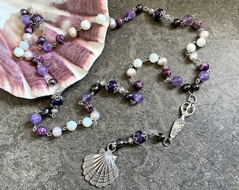 Aphrodite's Passion Rosary necklace, Aphrodite prayer beads, Greek goddess of Love and Beauty, Aphrodite altar, Witch gift, Pagan Rosary
