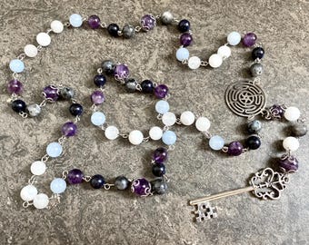 Hecate's Blessing Magic Rosary Necklace, Hecate prayer beads, Goddess of Witchcraft, the Night and Ghosts, Hecate altar, witch jewelry, gift