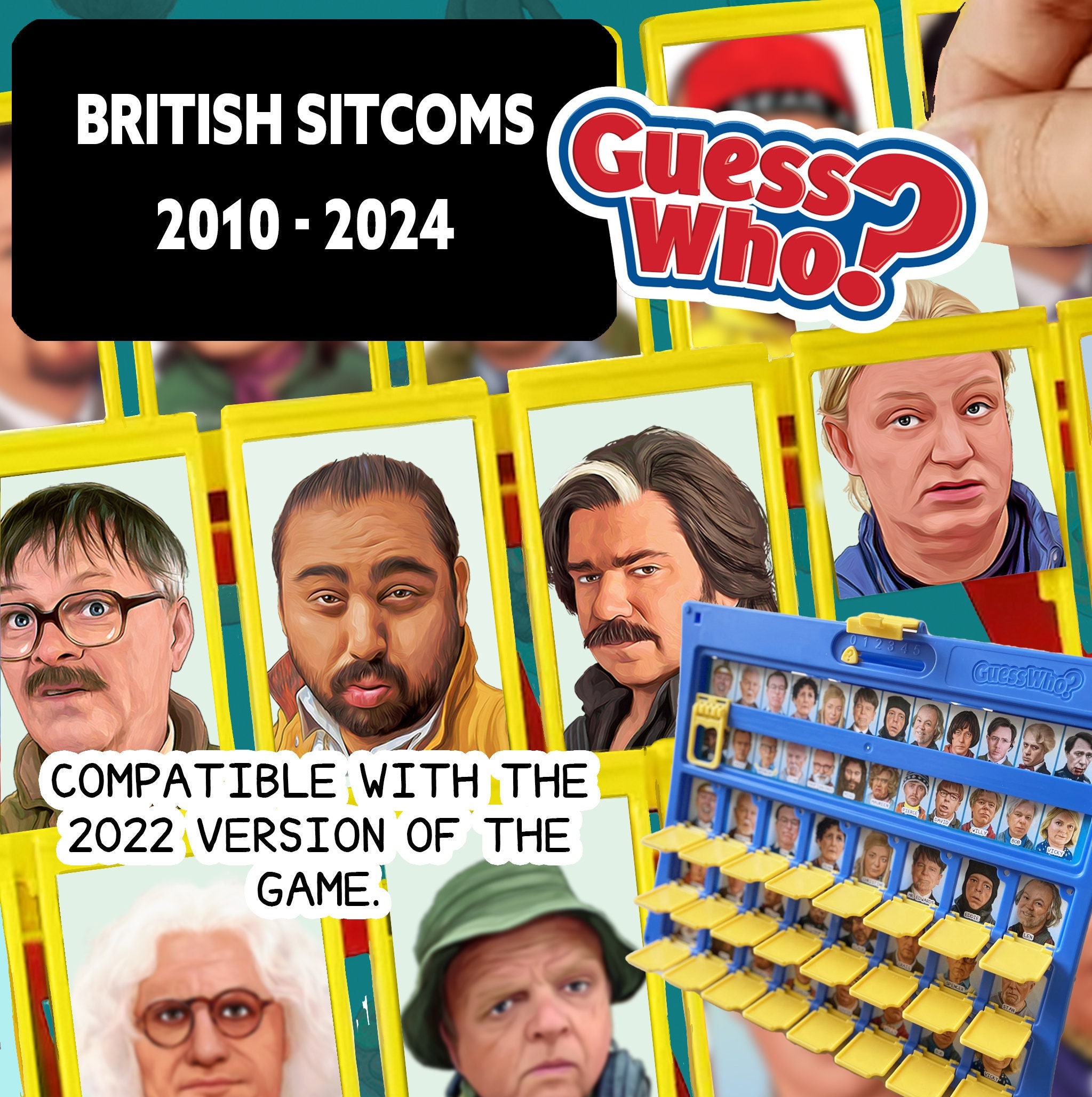 British Sitcoms 2010-2024 Guess Who? 2022 Board Game Inserts - Deck Heads