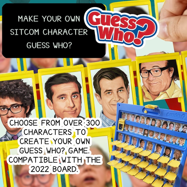 Make your own guess who 2022 board game inserts deck heads etsy