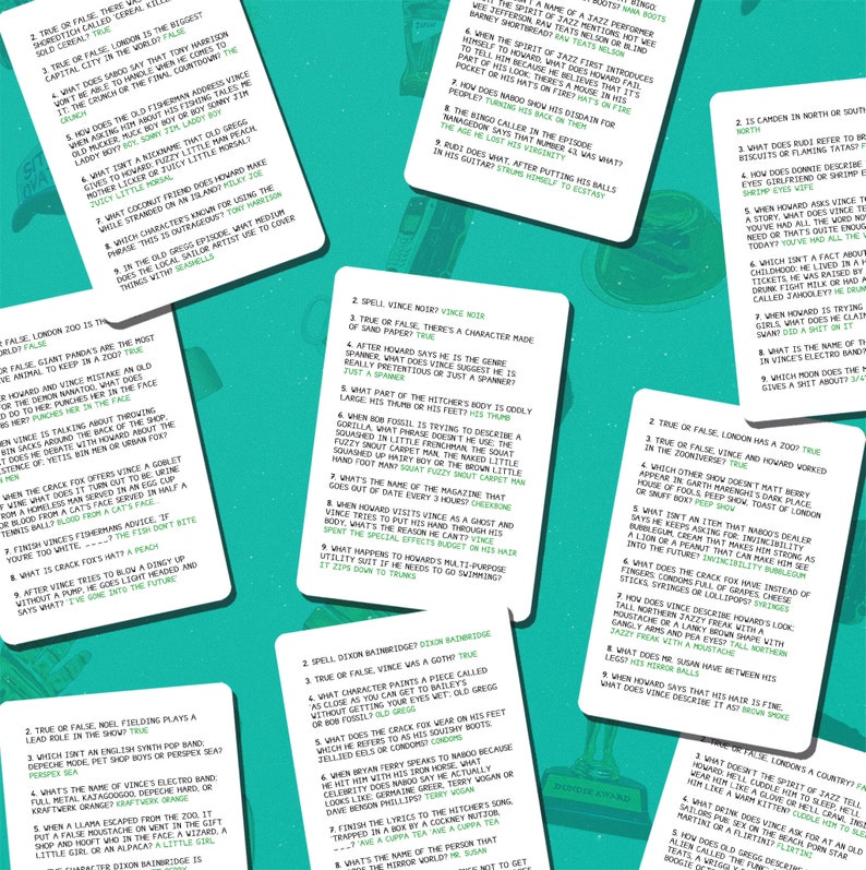 Mighty Boosh Trivia Card Game Expansion Packs Deck Heads Card Game