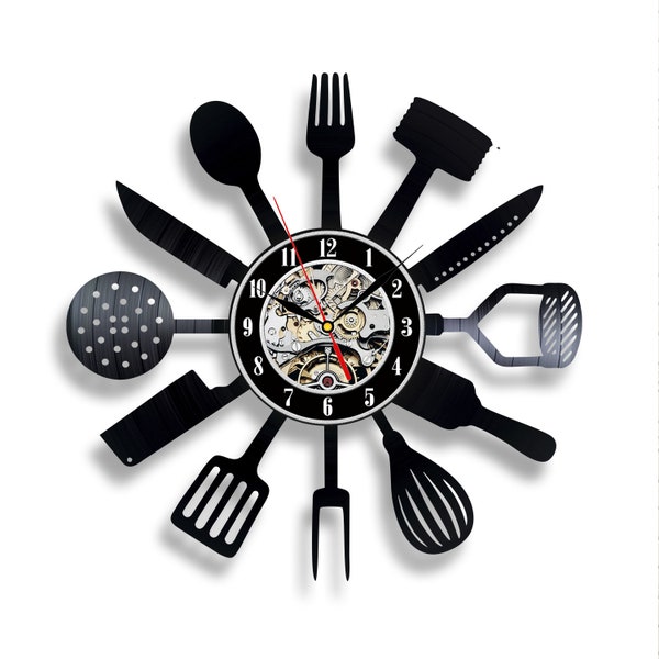 Outils de cuisine Vinyle Record Horloge Unique Art Mural Décor pour La Pendaison de Crémaillère Cadeau pour Mère