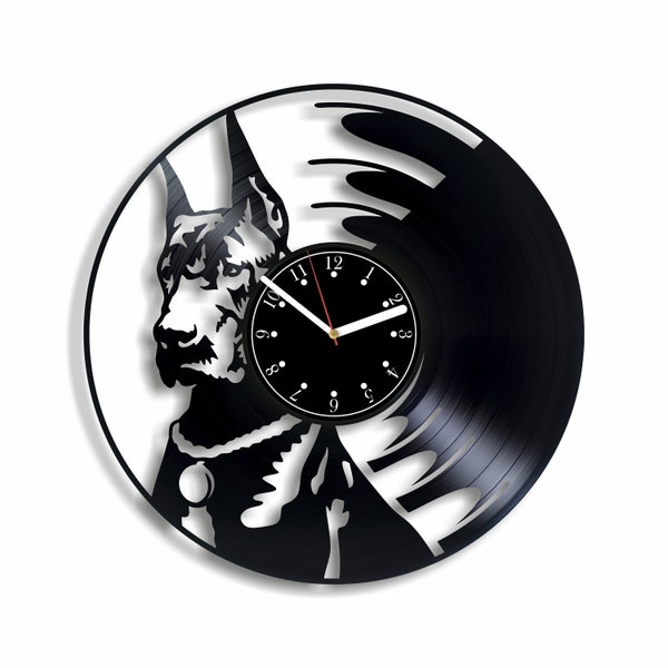 Doberman Vinyl Record Wall Clock 30cm
