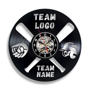 Baseball Team Vinyl Record Clock Unique Sport Art Original Wall Decor Christmas Gifts for Men