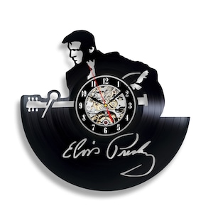 Elvis Presley Vinyl Record Wall Clock Unique Rock n Roll Music Art Vintage Living Room Decor Anniversary Gift for Wife