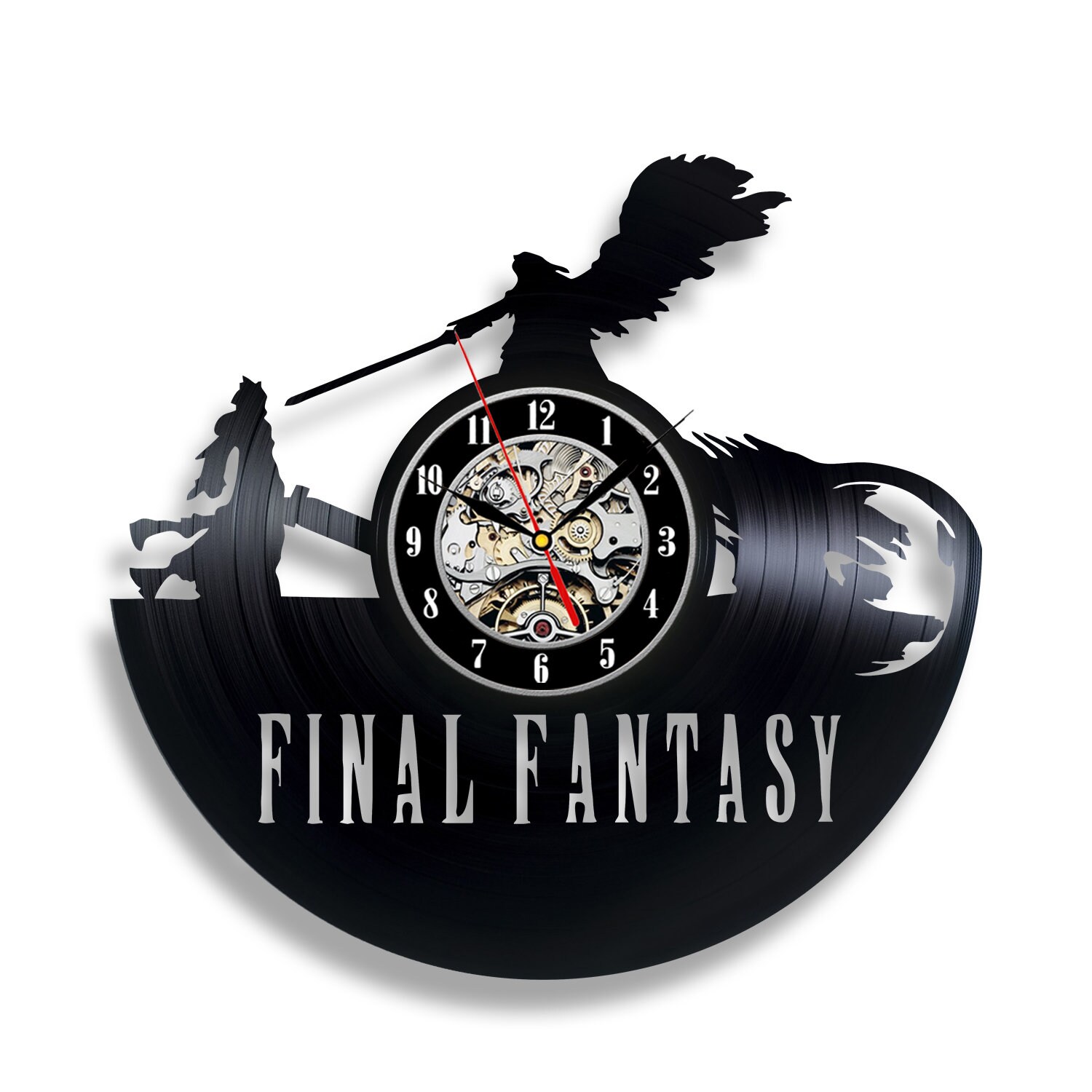 Final Fantasy Vinyl Record Wall Clock Gamer Room Unique Art Modern Home Decor Birthday Gift for Best Friend