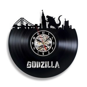 King Of The Monster Vinyl Record Clock Vintage Wall Art Living Room Laser Cut Decor Birthday Gift Idea for Men