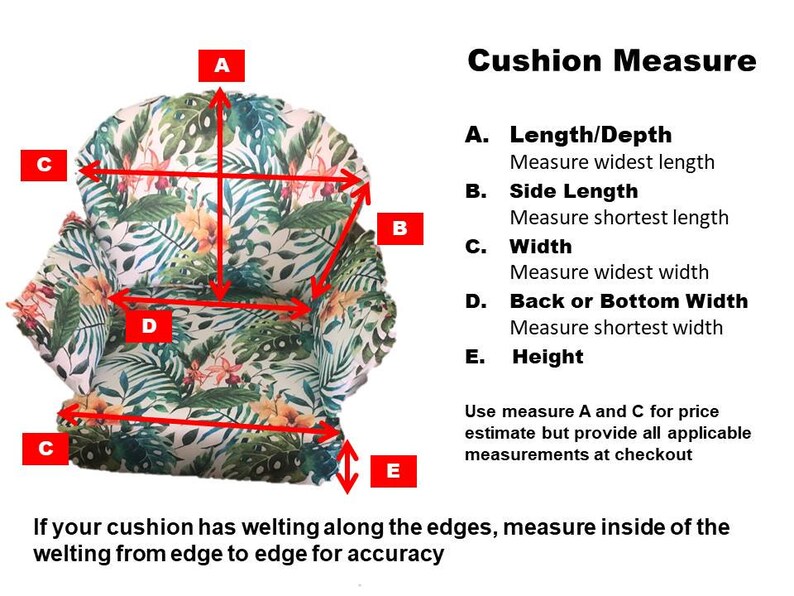 Custom Size Cushion Cover / Zippered Cushion Cover / Outdoor Etsy