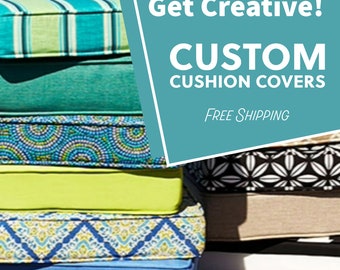 Custom Size Cushion Cover / Zippered Cushion Cover / Outdoor Cushion Cover / Indoor Cushion Cover / Slipcover